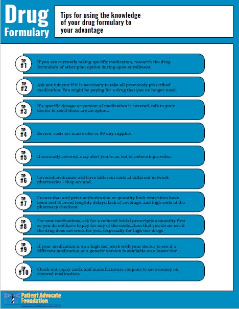 Drug Formulary Tips Patient Advocate Foundation